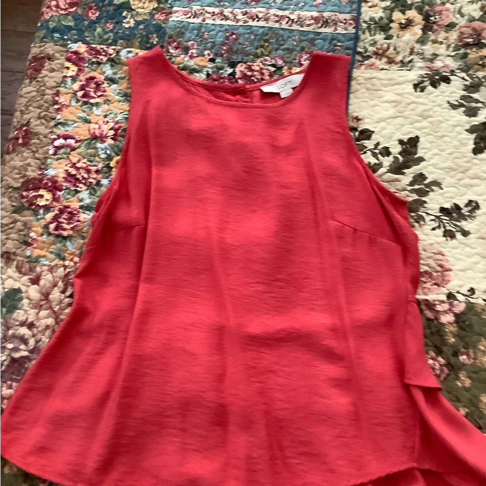 LOFT Coral Sleeveless Blouse